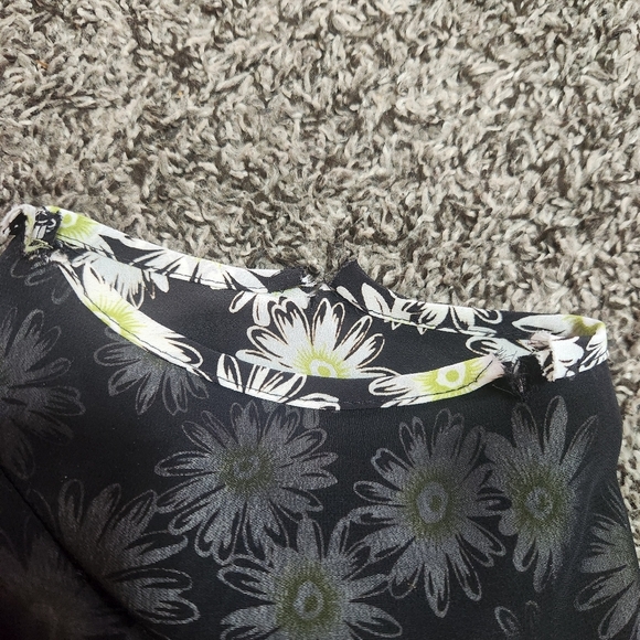 Vintage 90s Express International Maxi Dress Daisy Black Mesh Size 5/6 - Picture 14 of 16